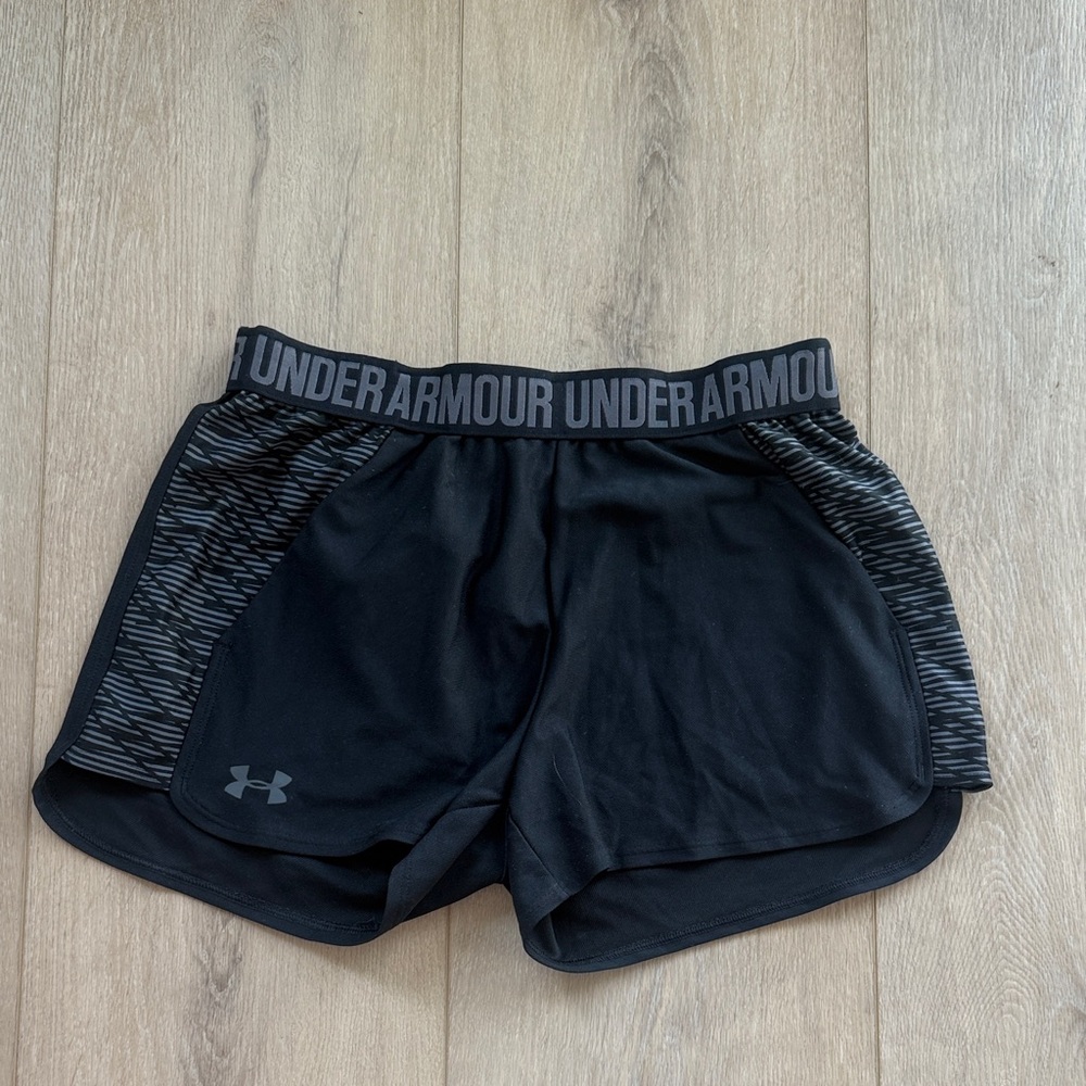 Under Armour Women's Black and Gray Athletic Shorts